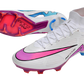 Nike Zoom Mercurial Superfly 9 Flash Crimson Elite FG - White/Pink/Blue - GoatGears