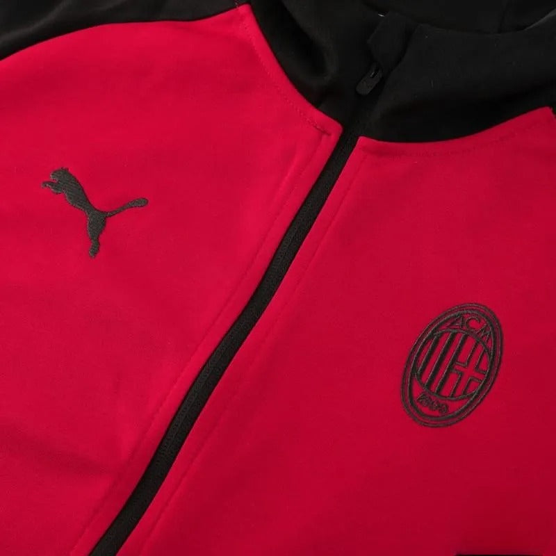 2024/2025 AC Milan RedBlack Hoodie Full Zipper Jacket + Long Pants | GoatGears Store