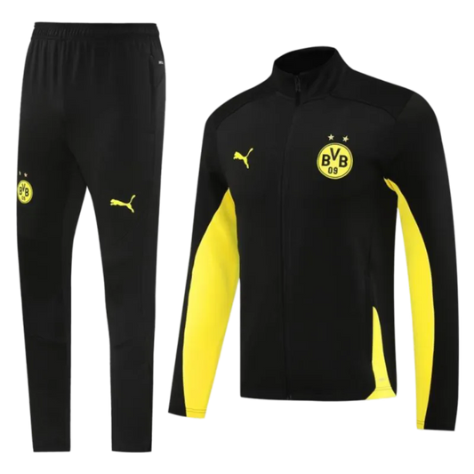 2024/2025 Borussia Dortmund Black & Yellow Full Zipper Jacket +Long Pants | GoatGears Store