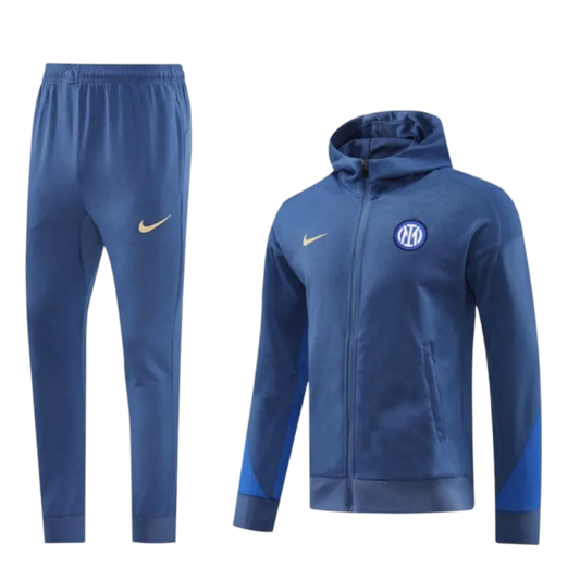 2024/2025 Inter Milan Blue Hoodie Full Zipper Jacket + Long Pants | GoatGears Store