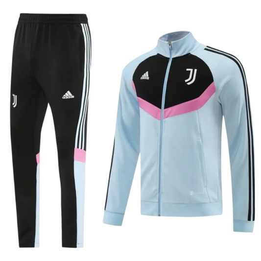 2024/2025 Juventus Light Blue & Black Full Zipper Jacket + Long Pants | GoatGears Store