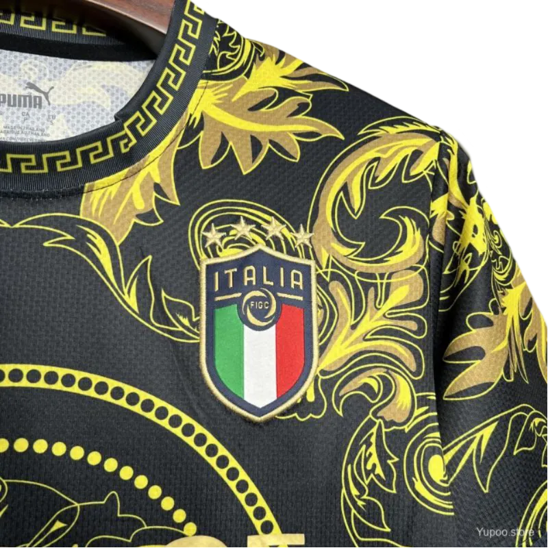 2024/2025 Special Edition Versace X  Italy Black Gold kit - Fan Version - GOATKITS Store