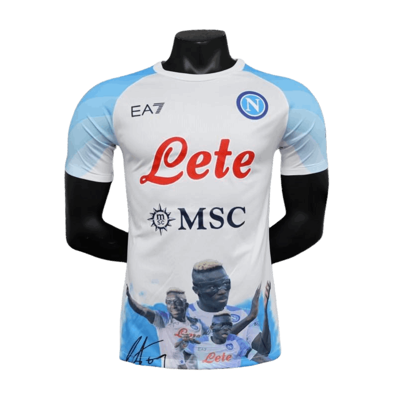 2023/2024 Napoli Face Game Victor Osimhen Champion Kit - Player Version