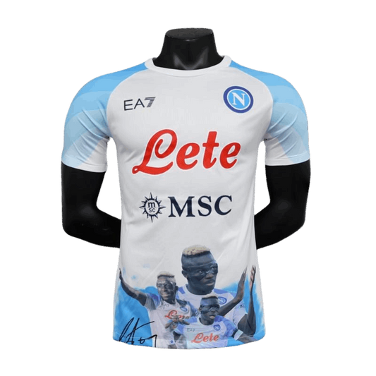 2023/2024 Napoli Face Game Victor Osimhen Champion Kit - Player Version