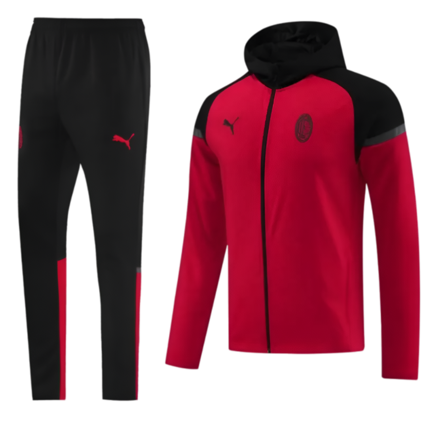 2024/2025 AC Milan RedBlack Hoodie Full Zipper Jacket + Long Pants | GoatGears Store